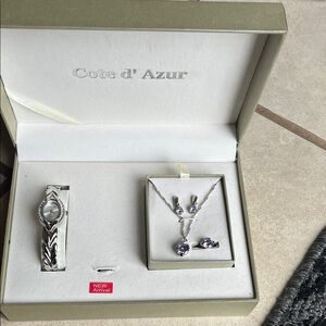 Silver and Purple Jewelry Set